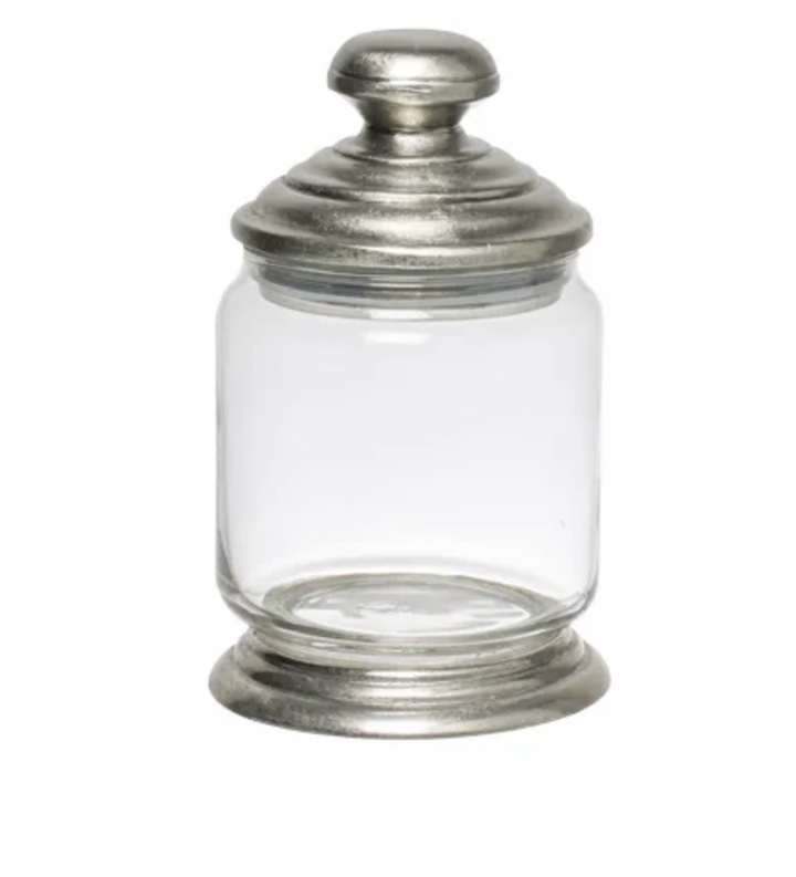 Glass & Pewter Storage Jar