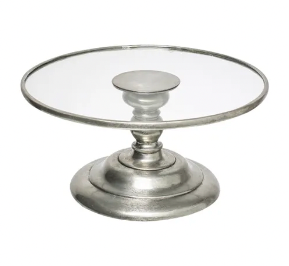 Glass + Pewter Cake Stand